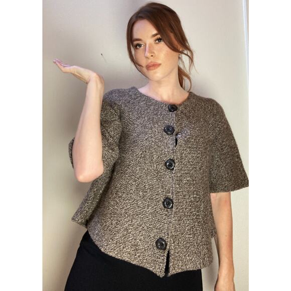 Anthropologie - Cosy Wool Knit Sweater Cardigan Buttons ~ Sz M ~ Swing Flounce! - Picture 1 of 8